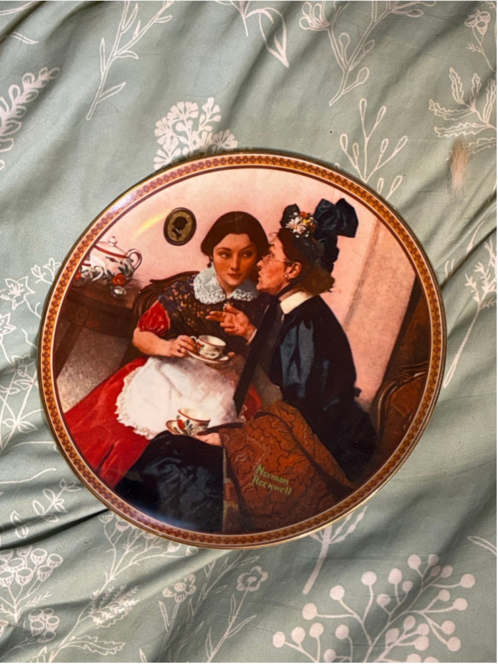 Norman Rockwell Decorative Collector Plate One Size Red Blue